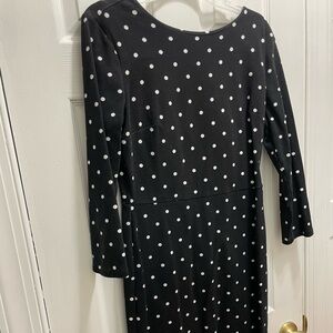 Old Navy Black and White Polka Dot Long Sleeve Dress